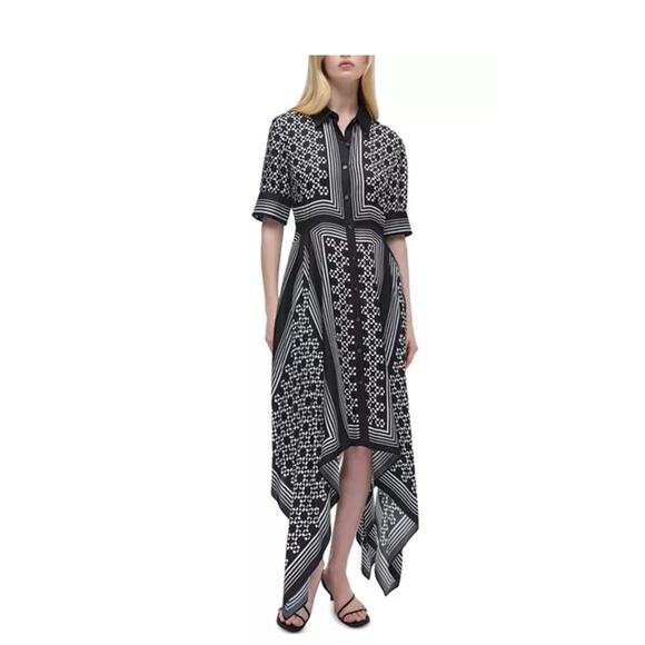 Simkhai Abrielle Midi Dress in Black White XS - Picture 1 of 5